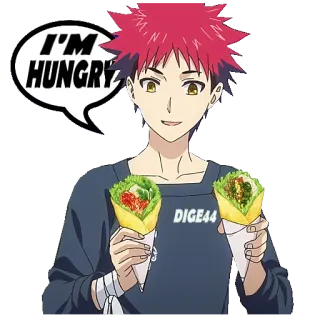 🍡 I'M HUNGRY cibo, fame, anime, snack, cartoni animati telegram sticker