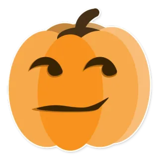 😏 zucca, halloween, emoji, autunno, autunno, arancione, verdura telegram sticker