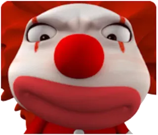 🤡 Clown, Cartoon, Gesicht, traurig, rote Nase whatsapp sticker