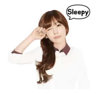 😴 Sleepy sonolento, cansado, bocejo, mulher, desenho animado, fofo whatsapp sticker