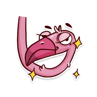 🤩 flamingo, desenho animado, rosa, pássaro, adesivo telegram sticker