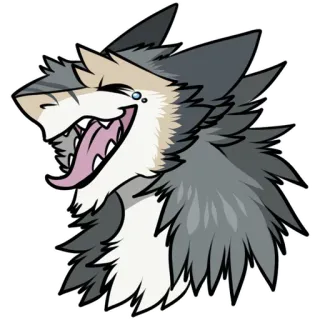 😂 furry, cartoon, animal, laughing, happy, cute telegram sticker