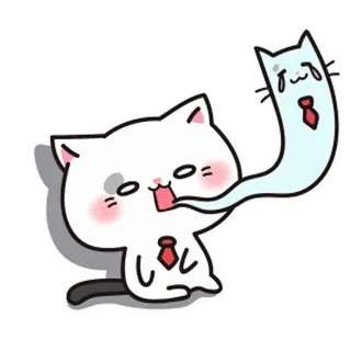 👻 gatto, fantasma, kawaii, carino, adesivo telegram sticker