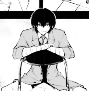 🌟 Osamu Dazai Bungo Stray Dogs Osamu Dazai, Bungo Stray Dogs, Anime, Manga, Postać telegram sticker