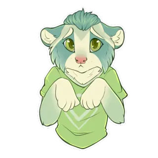 🐱 Фурри, Лев, Мультфильм, Животное, Милый, Персонаж whatsapp sticker