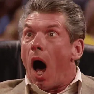 π² Vince McMahon scioccato, sorpreso, Meme, Wrestling, Reazione whatsapp sticker