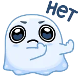 🙅‍♂ duch, słodki, środkowy palec, obraźliwy, kreskówka, emoji, naklejka telegram sticker