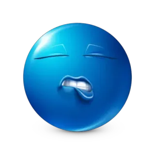 🤤 blue, emoji, face, smirk, expression telegram sticker