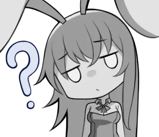 😔 Anime, Gadis Kelinci, Tanda Tanya, Bingung, Lucu, Manga telegram sticker