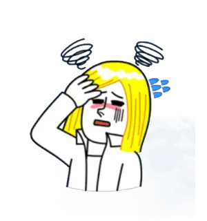 😰 Dessin animé, Malade, Mal de tête, Stressé, Fatigué whatsapp sticker