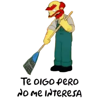 😒 TE OIGO PERO NO ME INTERESA simpsonowie, kreskówka, ignorować, śmieszne, nastawienie telegram sticker