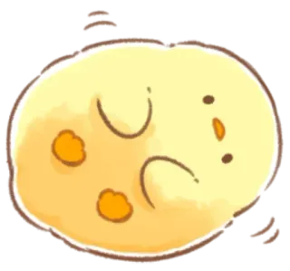 🤩 mono, pollito, triste, amarillo, dibujo animado, mancha whatsapp sticker