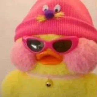 😎 duck, pink, sunglasses, doll, toy whatsapp sticker