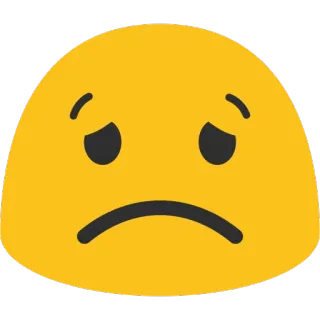 😔 sad, emoji, face, yellow, unhappy telegram sticker