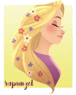 😌 Rapunzel rapunzel Рапунцель, Дисней, персонаж, принцесса, длинные волосы, цветы telegram sticker