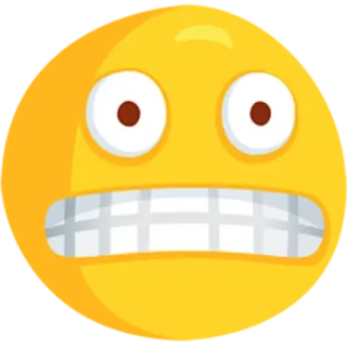 😬 Emoji, Jaune, Expression, Drôle, Dessin animé telegram sticker