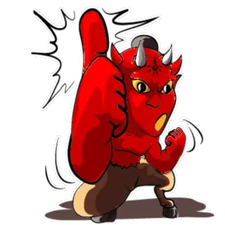 👍 diabo, desenho animado, personagem, demônio, adesivo telegram sticker