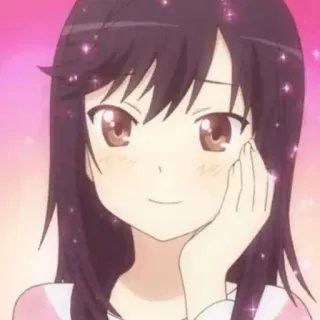 🌈 Anime, Cartoon, Mädchen, lächelnd, funkelnd, Kawaii whatsapp sticker