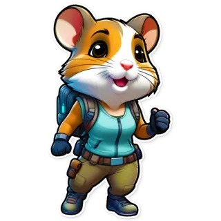 👩 criceto, zaino, avventura, animale, adesivo, cartone animato telegram sticker