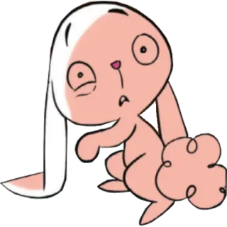 😨 Dibujos animados, Conejo, Divertido, Rosa, Personaje telegram sticker