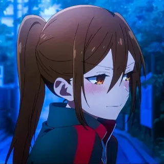 ♨️ 动漫, 女孩, 马尾, 可爱, 脸红 whatsapp sticker