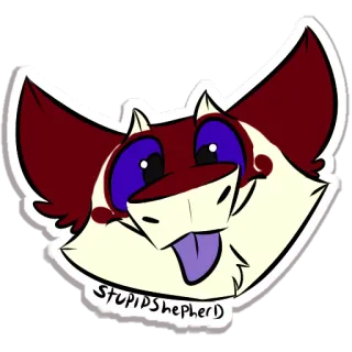 😛 stupidshepherd животное, собака, мультфильм, стикер, смешной, милый telegram sticker
