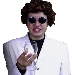 😎 persona, copa de vino, traje, gafas de sol whatsapp sticker