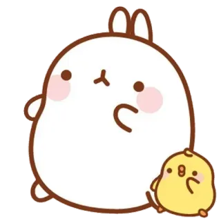 ☁️ Molang モラン, pui pui, うさぎ, 可愛い, カワイイ, アニメ, ステッカー telegram sticker