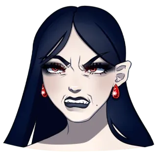 😡 vampiro, arrabbiato, femmina, gotico, mostro, halloween, oscuro telegram sticker