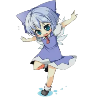 👐 Cirno Touhou Project อนิเมะ, Cirno, Touhou Project, นางฟ้า, น่ารัก telegram sticker