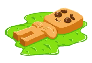 🤑 cartoon, character, digital art, geometric, lying down, relaxing telegram sticker