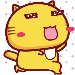 😆 Katze, niedlich, gelb, Cartoon, Tier telegram sticker