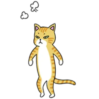 🐈 cat, angry, cartoon, animal, frustrated, expression telegram sticker