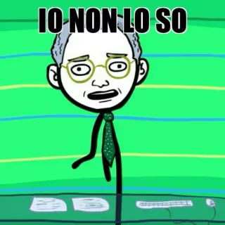 😅 IO NON LO SO italiano, Meme, non lo so, confuso, cartone animato telegram sticker
