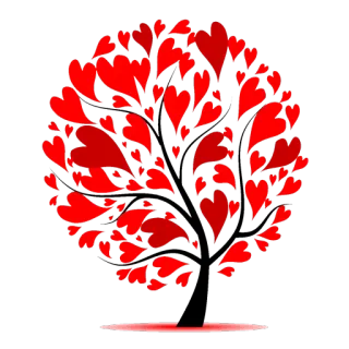 ❤ tree, hearts, love, red, plant, nature telegram sticker