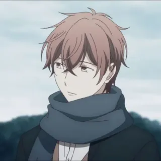 🎸 anime, scarf, male, portrait telegram sticker