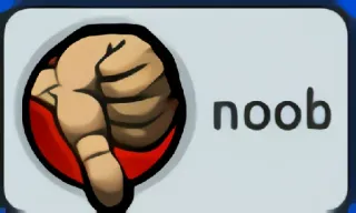 👎 noob noob, thumbs down, dislike, gamer, insult whatsapp sticker