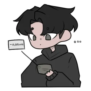 🤑 -0,09 USD Dibujo animado, Personaje, Teléfono, Texto, Pegatina whatsapp sticker
