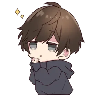 🤗 Animé, Dessin animé, Garçon, Chibi, Mignon, Autocollant telegram sticker