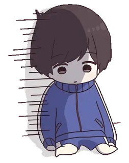 ☹️ buồn, anime, cô đơn, nhân vật, hoạt hình, vẽ whatsapp sticker