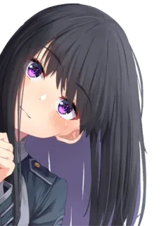 😍 anime, chica, uniforme, linda, retrato telegram sticker