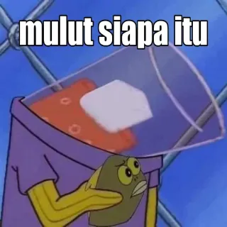 😒 mulut siapa itu สปอนจ์บ็อบ, มีม, ตลก telegram sticker