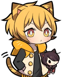😶 고양이, 애니메이션, 스티커, 카와이, 만화, 치비 telegram sticker