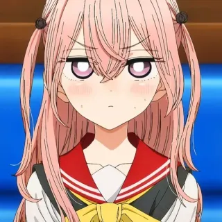 😠 Marin Kitagawa My Dress-Up Darling Anime, Mädchen, Pinke Haare, Süß, Uniform, Marin Kitagawa, My Dress-Up Darling telegram sticker