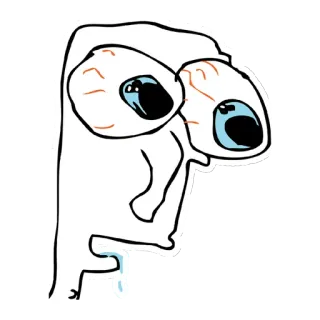 😳 mème, drôle, visage, expression, internet, rage comic telegram sticker