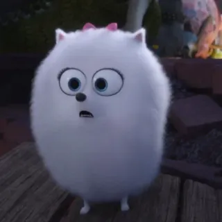 ❄️ Gidget The Secret Life of Pets Гиджет, собака, белый, милый, питомец, мультфильм whatsapp sticker