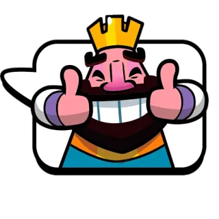 💪 jeu vidéo, roi, pouce levé, clash royale, émoticône whatsapp sticker