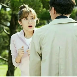 😦 woman, surprise, shocked, person, asian, coat telegram sticker