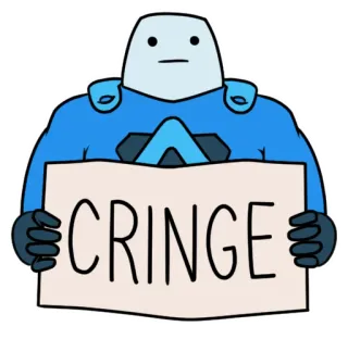 🤐 CRINGE cringe, mème, drôle, dessin animé, panneau, personnage whatsapp sticker
