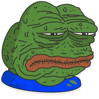 😒 Pepe the Frog pepe, frog, sad, internet meme, meme telegram sticker